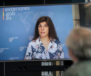 Imagen de Ángeles Moreno Bau, Secretaria de Estado de Cooperación Internacional (MAUC), durante la presentación del Programa TIF